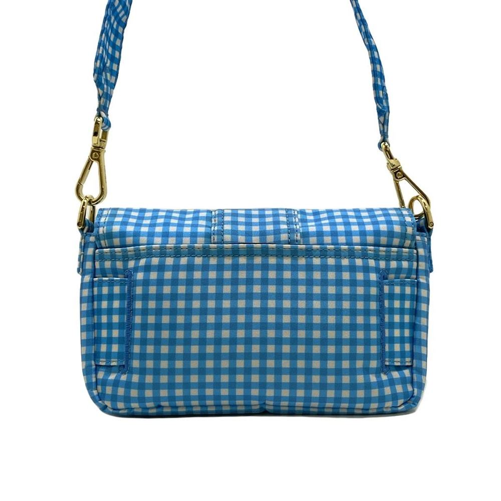 Fendi Shoulder Bag 2way Checked Pattern Nylon Blu… - image 3